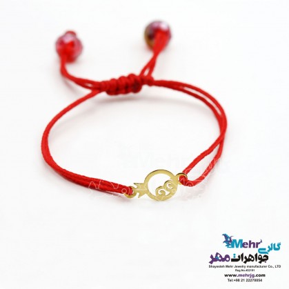 دستبند طلا و بافت - طرح انار-SB1106
